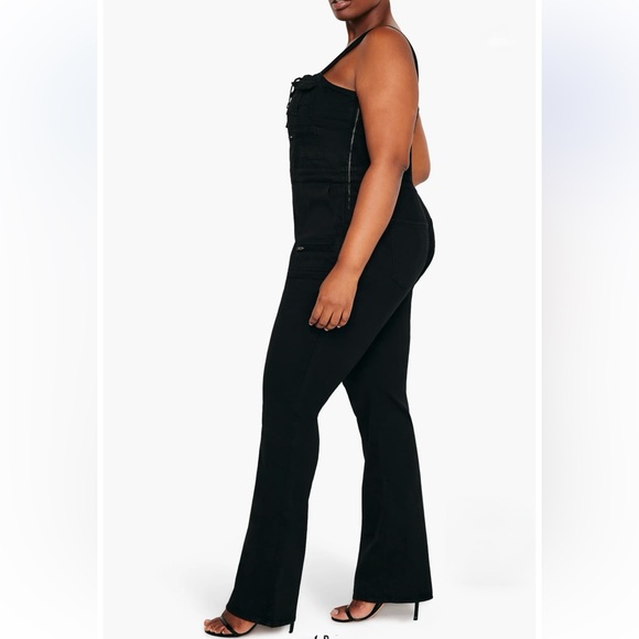 Good American Lace-Up Utility Twill Jumpsuit - Picture 3 of 14